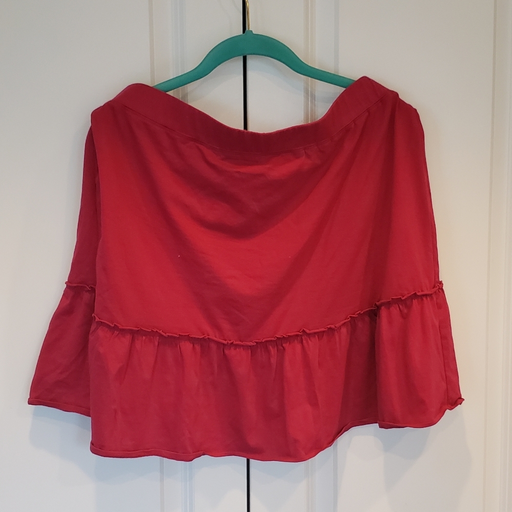 Loft Elastic Waistband Ruffle Skirt